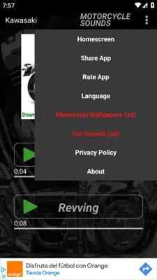 MOTORCYCLE SOUNDS android App screenshot 9