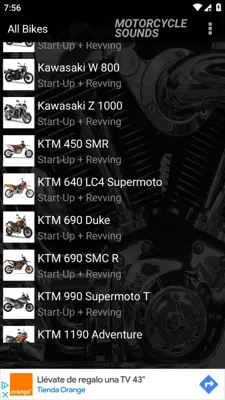 MOTORCYCLE SOUNDS android App screenshot 4