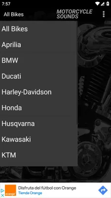 MOTORCYCLE SOUNDS android App screenshot 6